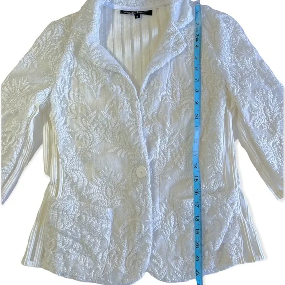 NANETTE LEPORE New Wave Notched-Collar Lace Jacket sz 12 - Picture 12 of 15